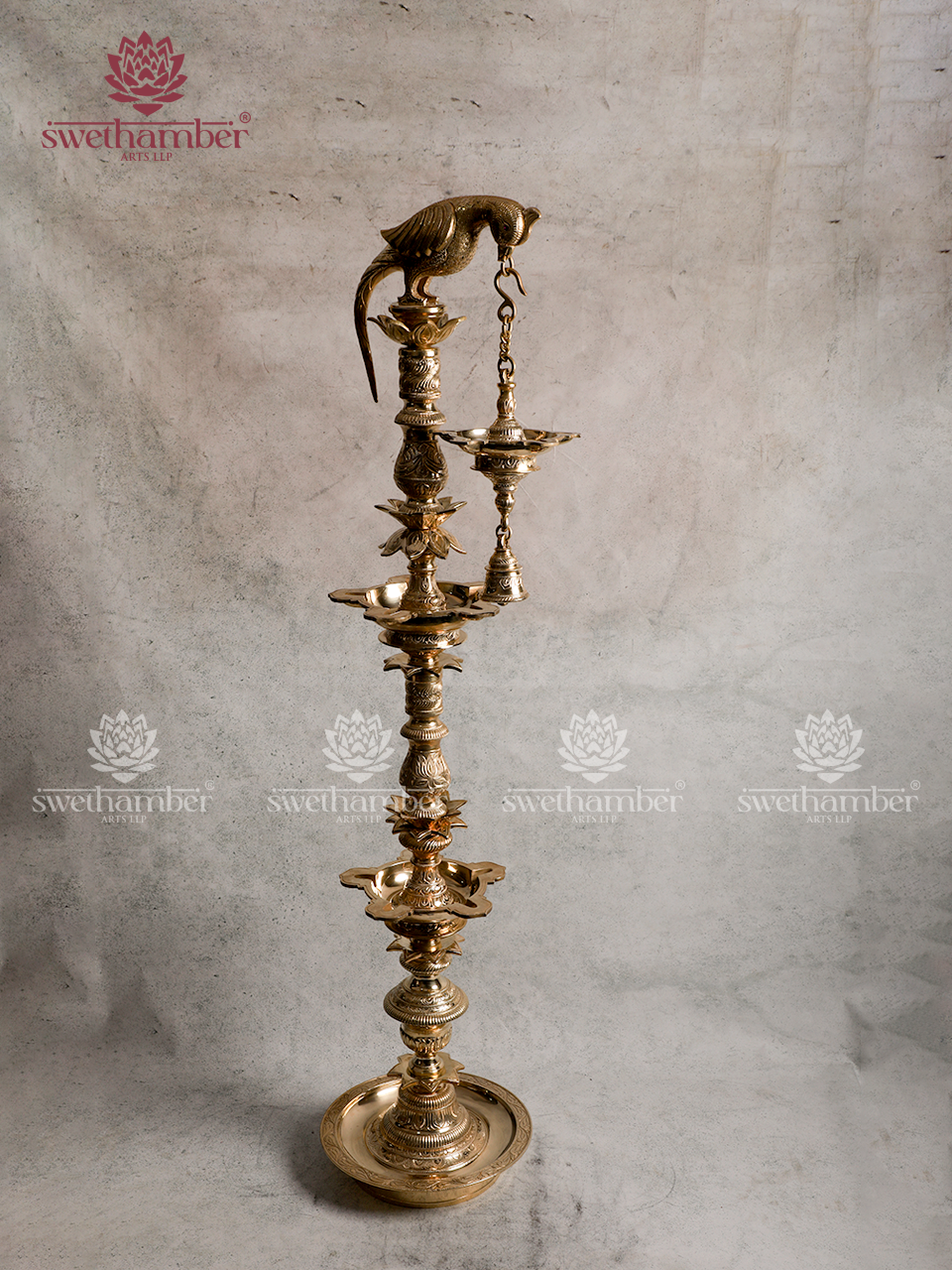 Handcrafted Bronze Parrot Oil Lamp
