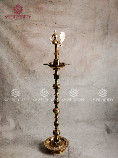 Traditional Brass Peacock Lamp set /Inauguration Lamp