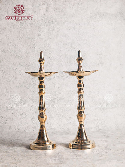 Pure Brass Pooja Deepam Lamp set
