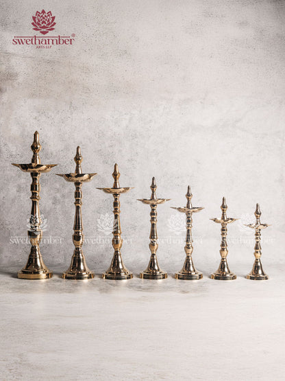 Pure Brass Pooja Deepam Lamp set