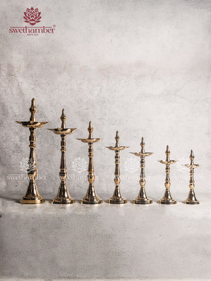 Pure Brass Pooja Deepam Lamp set