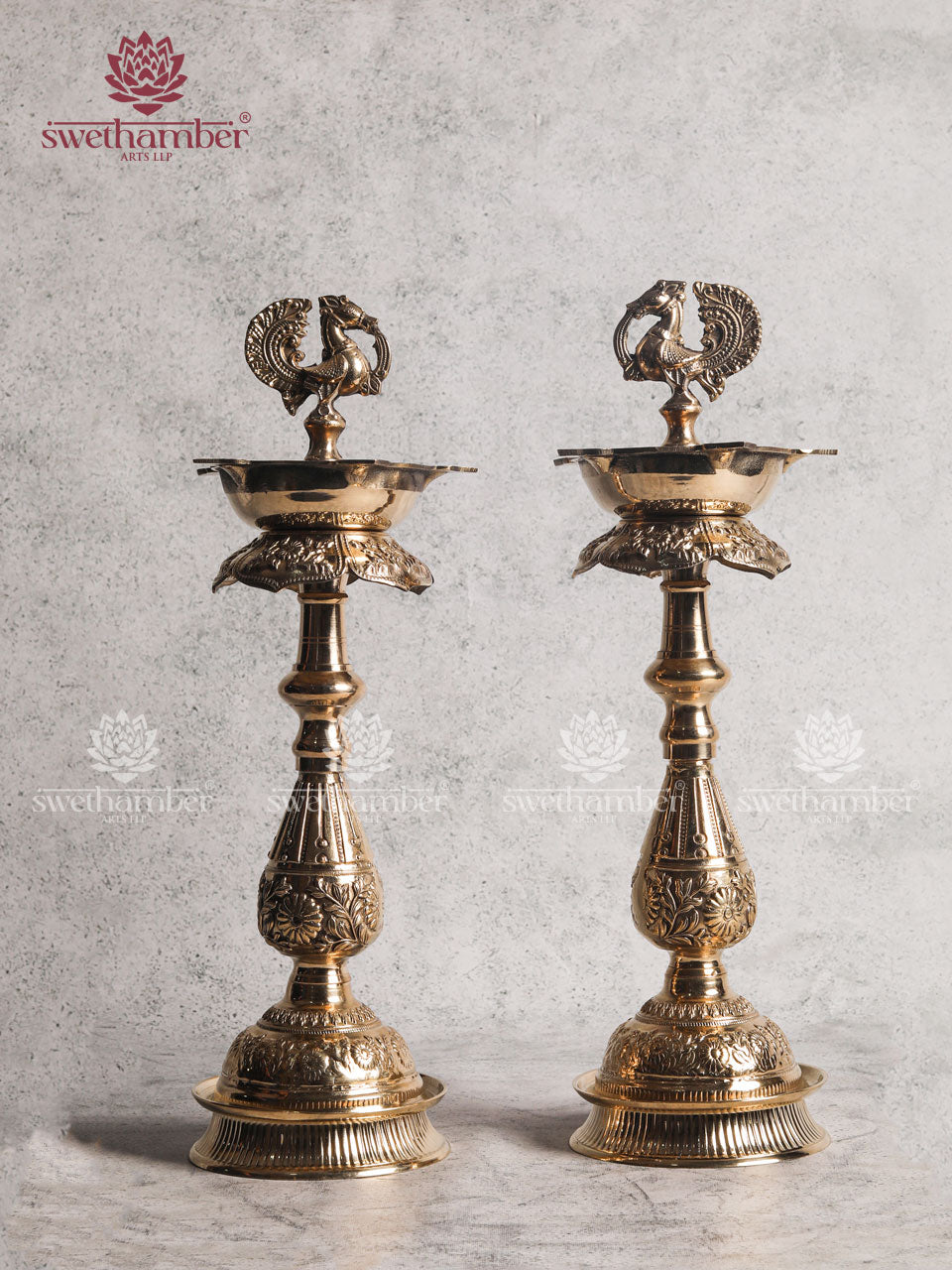 Peacock Oil Lamp / Samai Set – Traditional Indian Décor