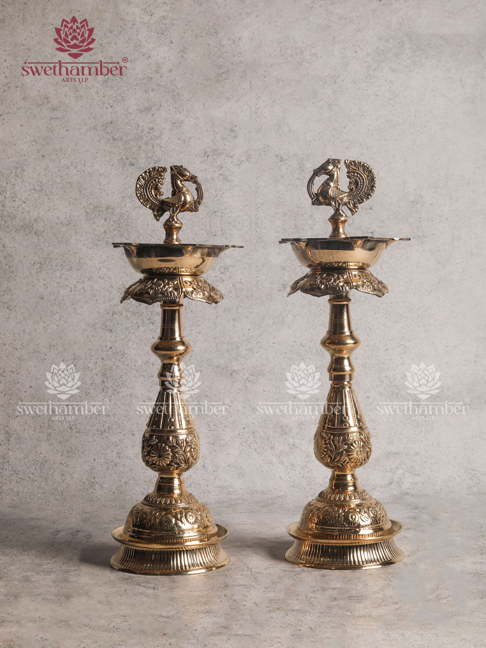 Peacock Oil Lamp / Samai Set – Traditional Indian Décor