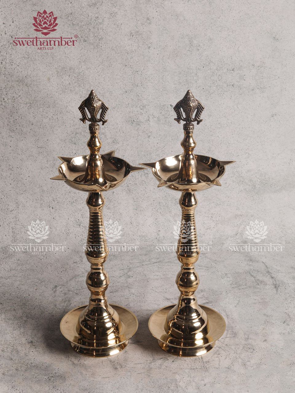Divine Shankh Chakra Deepam Set for Pooja & Temple