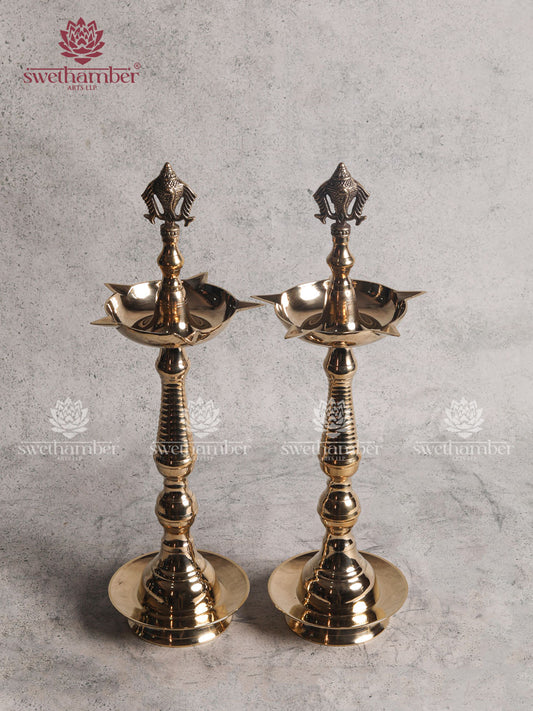 Divine Shankh Chakra Deepam Set for Pooja & Temple
