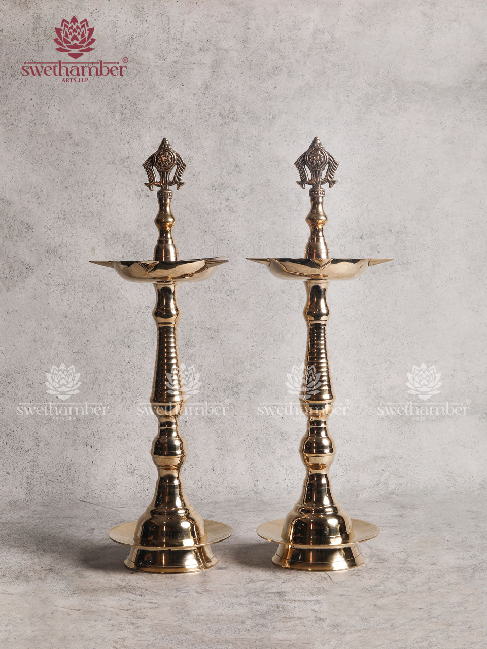 Divine Shankh Chakra Deepam Set for Pooja & Temple