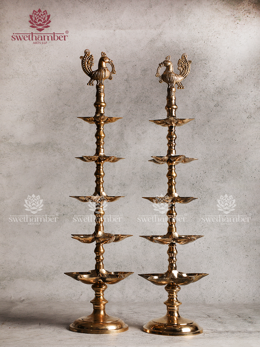 Inauguration Peacock Brass oil Lamp