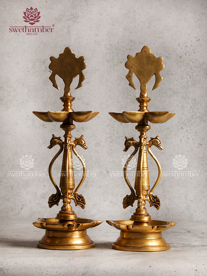SHANK CHAKRA BRASS LAMP SET / SAMAI
