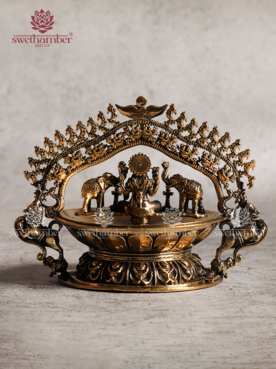 Light weight Brass Gajalakshmi Deepa