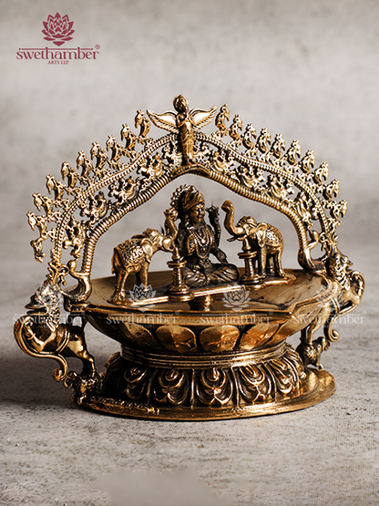 Light weight Brass Gajalakshmi Deepa