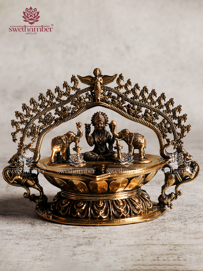 Light weight Brass Gajalakshmi Deepa