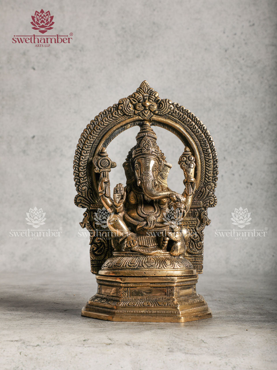 BRASS GANESHA WITH ARCH