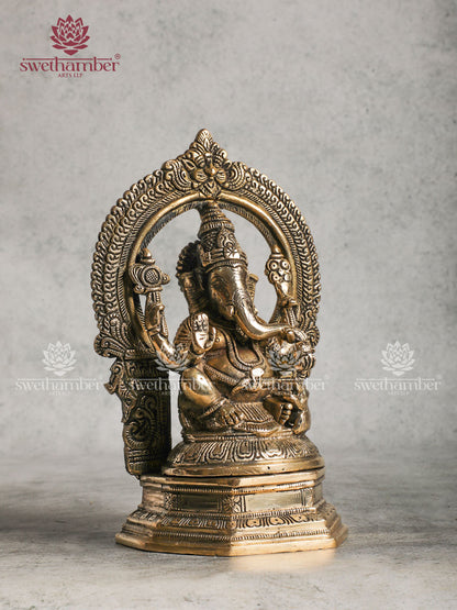 BRASS GANESHA WITH ARCH