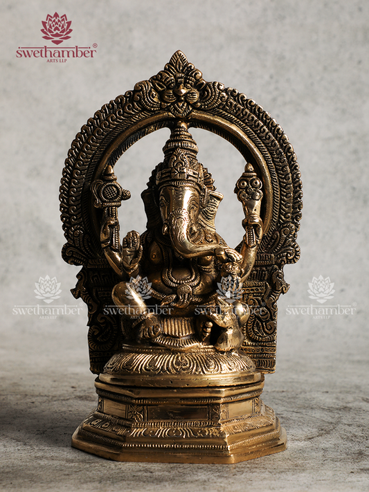 Ganesha Brass idol with Arch