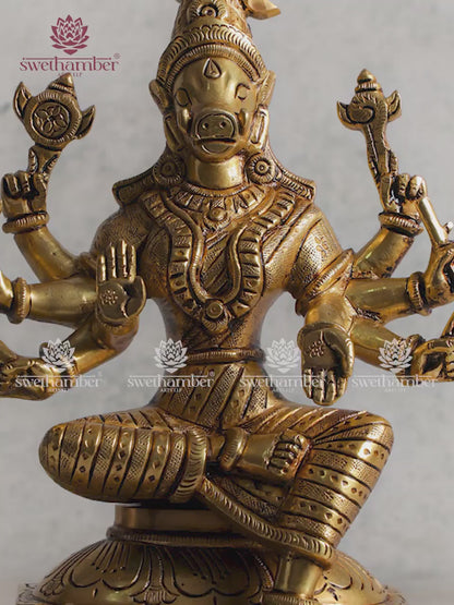 Traditional Brass Varahi Amman Statue – Religious Gift