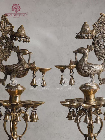 Peacock Decorative Lamp for Home & Temple