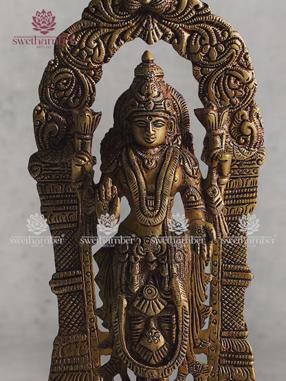 Brass Standing Lakshmi Idol – Goddess of Wealth