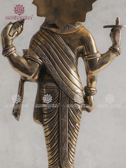 Brass Lord Dhanvantari Idol | God of Ayurveda Statue