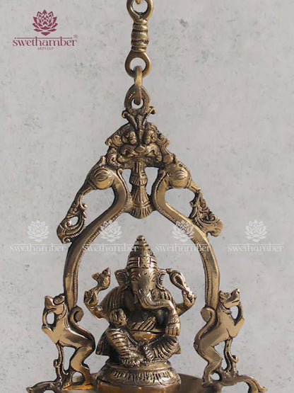 Ganesha Hanging Deepa Brass Lamp | Diwali & Temple Décor