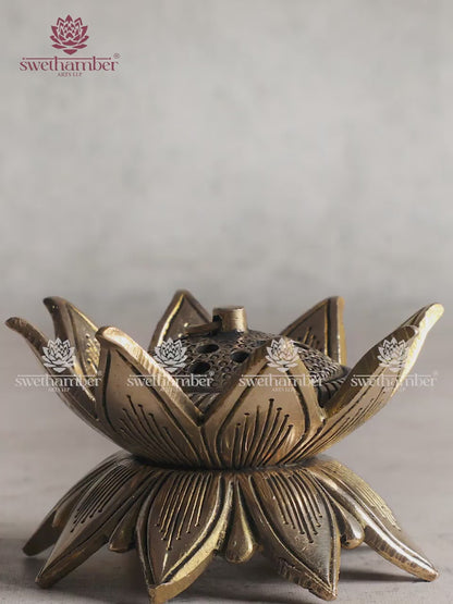 Antique Finish Brass Flower Dhoop Dhani