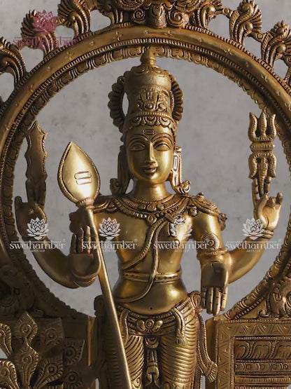 Lord Subramanya Brass Idol | Kartikeya God Sculpture for Pooja & Decor