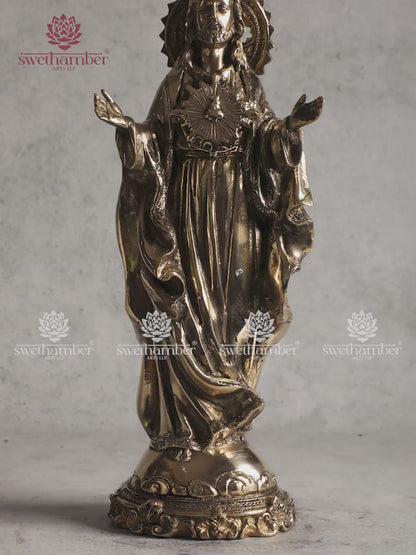 Brass Jesus Christ Statue | Sacred Christian Idol