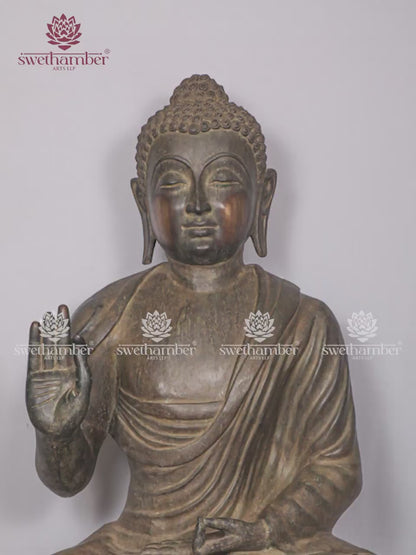 Large Brass Sitting Buddha Statue – Traditional Art
