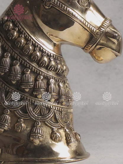 Antique Finish Brass Horse Bust | Royal Home Decor