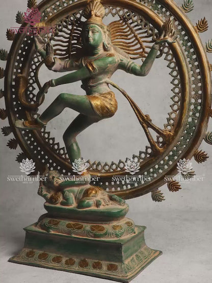 Brass Nataraja Home Décor With Antique Finish