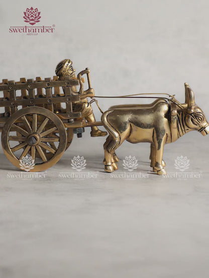 Brass Bullock Cart Showpiece for Home Decor