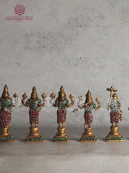 Vishnu Dasavatar Brass Set 6"