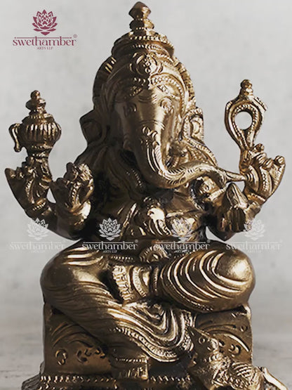 BRONZE FINISH GANESHA STATUE
