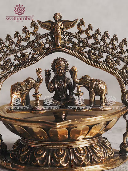 Light weight Brass Gajalakshmi Deepa