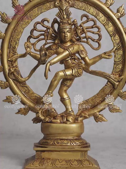 Brass Natarja statue with Super fine Yellow finish