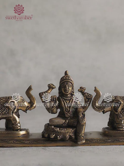 Goddess Gaj Lakshmi Brass Murti for Home Pooja