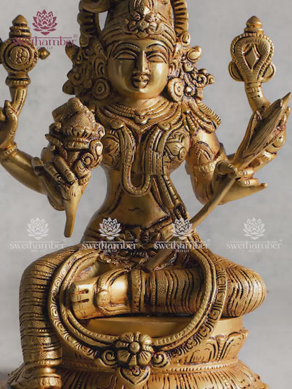 Brass Lalitha Devi Idol | Handcrafted Goddess Tripura Sundari Statue