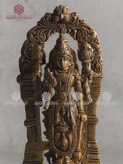 Brass Standing Vishnu Idol | Lord Vishnu Statue for Pooja