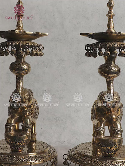 Elephant Decorative Lamp for Home & Temple