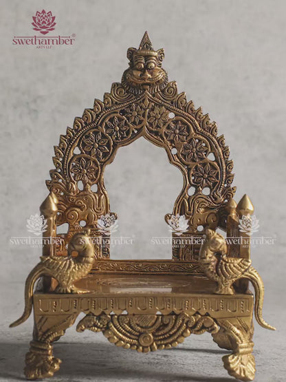 Traditional Brass Peeta with Prabhavali for Idol Placement