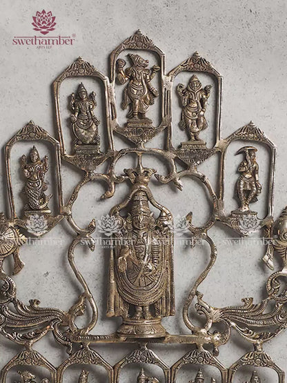 Dasavatar Wall Hanging – Handcrafted Brass Sculpture of Lord Vishnu’s Ten Avatars