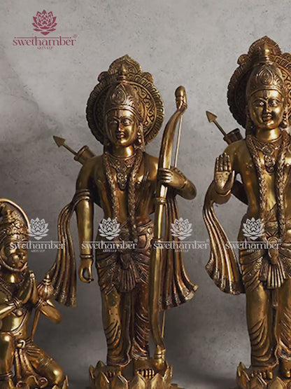 Ramdarbar – Brass Statue of Lord Rama with Sita, Lakshman & Hanuman