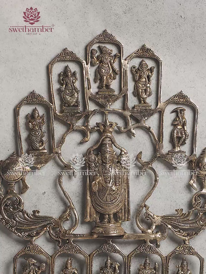 BRASS DASAVATAR WALL HANGING / MAIN DOOR DECOR