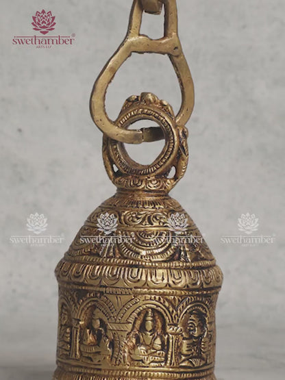 Brass Hanging Bell – Traditional Temple & Pooja Bell