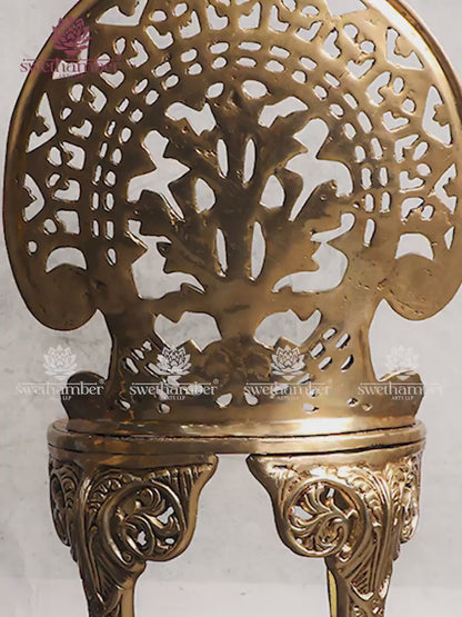 Handcrafted Brass Chair | Traditional Decorative Seating