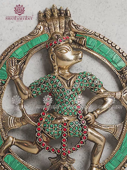 Spiritual Hanuman Wall Hanging – Brass Wall Art