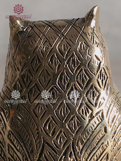 Decorative Brass Owl Statue for Home Décor