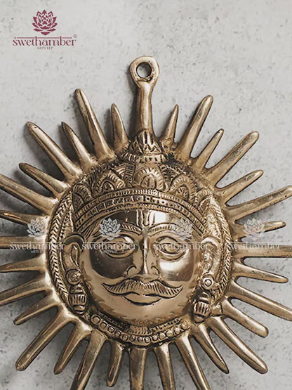 SUN FACE BRASS WALL HANGING - VASTU DECOR