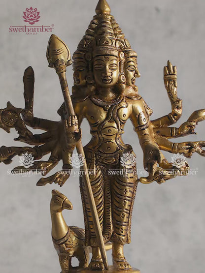Lord Kumara Brass Idol | Divine Son of Shiva & Parvati