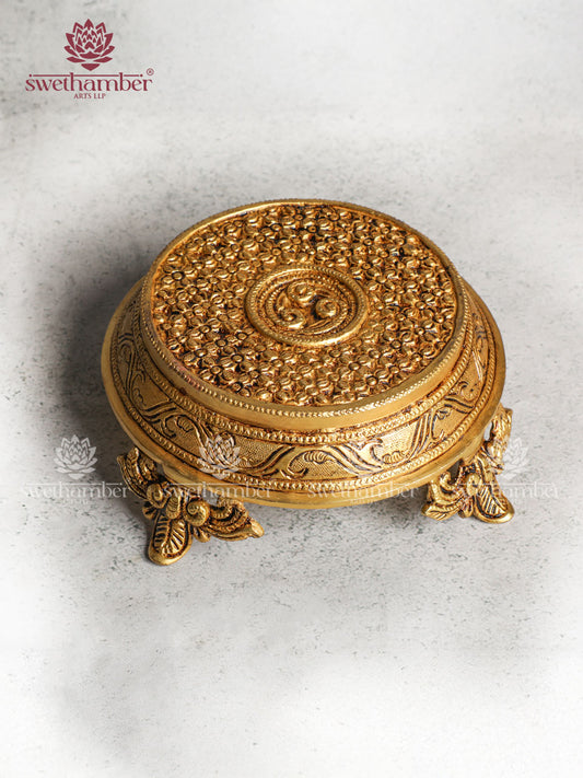 Small Round Brass Chowki / Stand for Idols /Decor