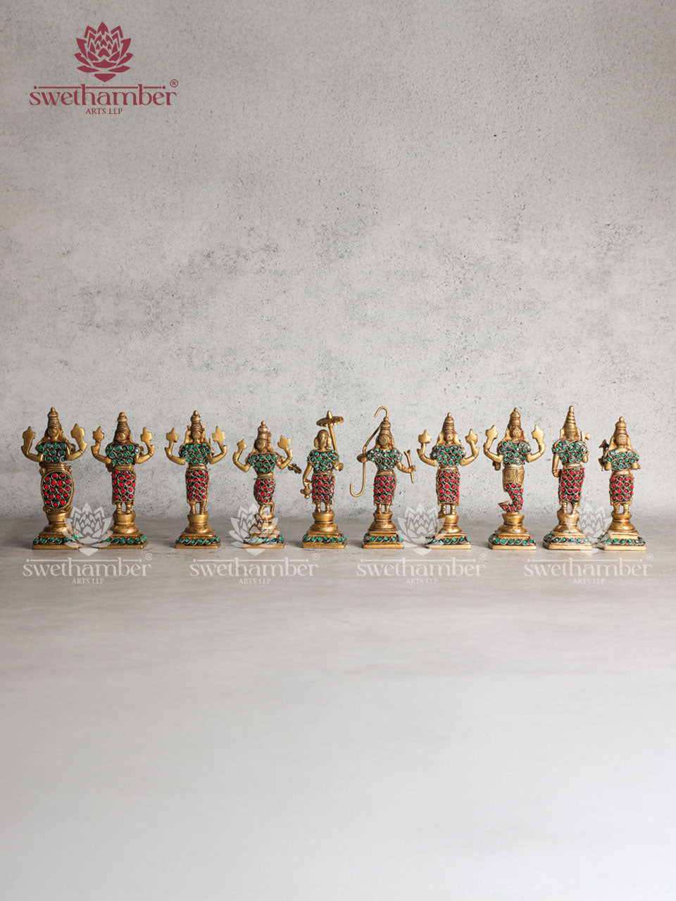 Vishnu Dasavatar Brass Set 6"
